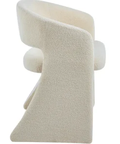 Lot de 6 chaises design Tootsie Tissu bouclette Crème