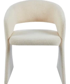 Lot de 6 chaises design Tootsie Tissu bouclette Crème