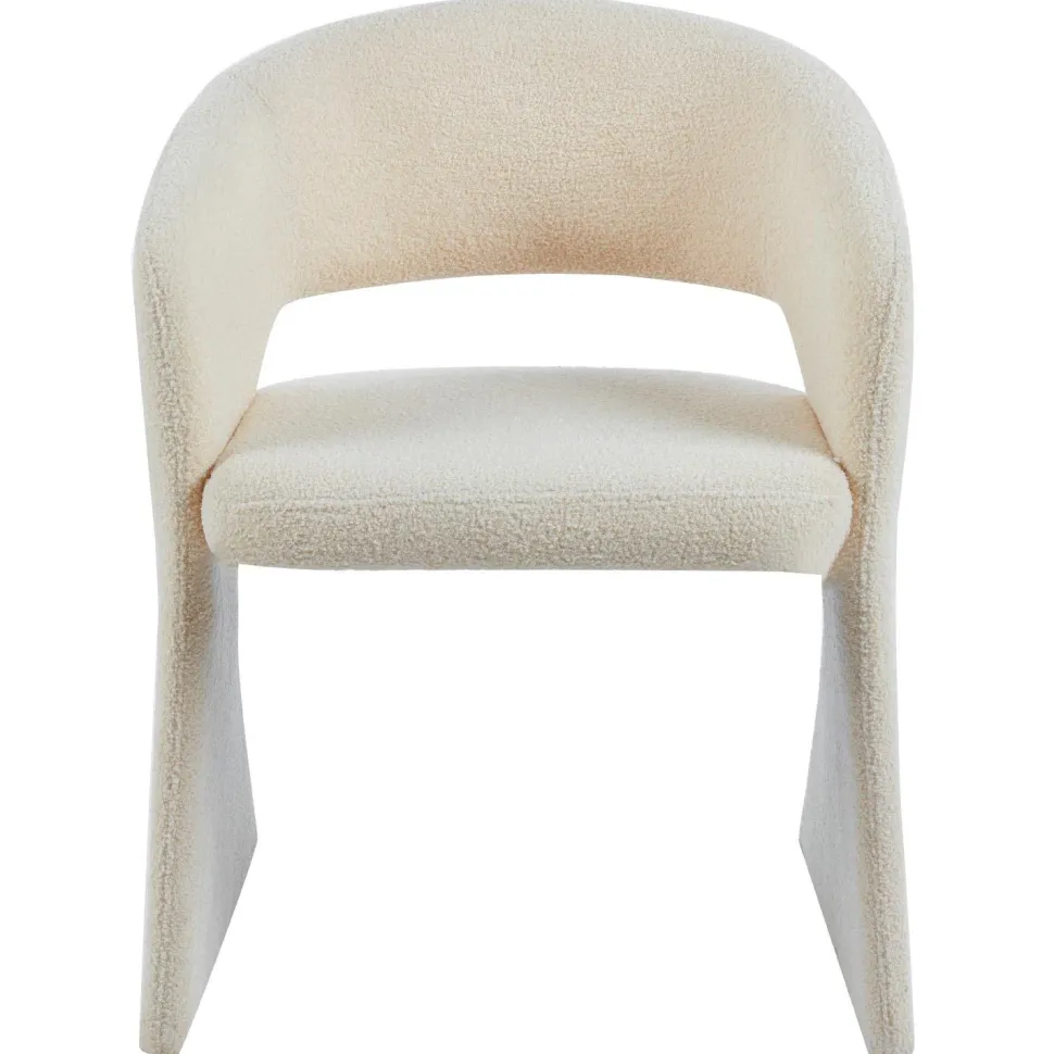 Lot de 2 chaises design Tootsie Tissu bouclette Crème