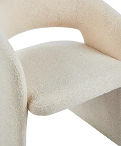 Lot de 2 chaises design Tootsie Tissu bouclette Crème