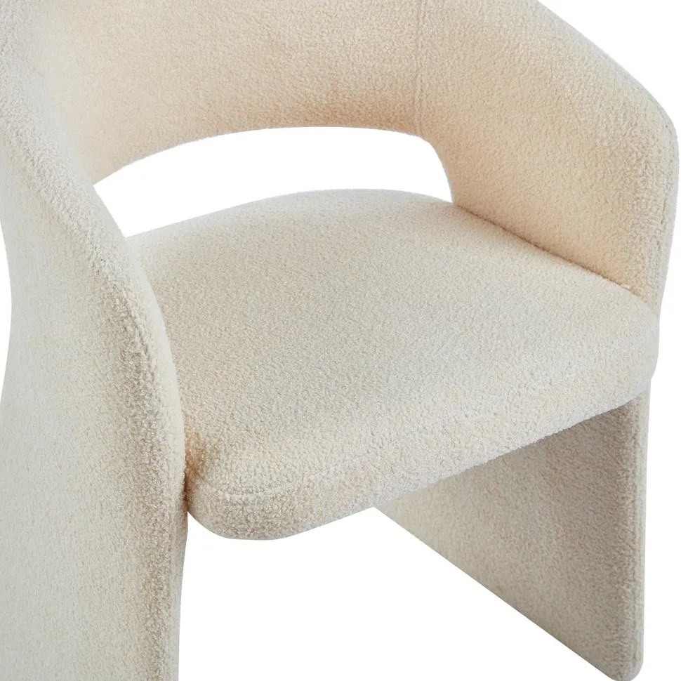 Lot de 2 chaises design Tootsie Tissu bouclette Crème