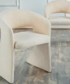 Lot de 2 chaises design Tootsie Tissu bouclette Crème