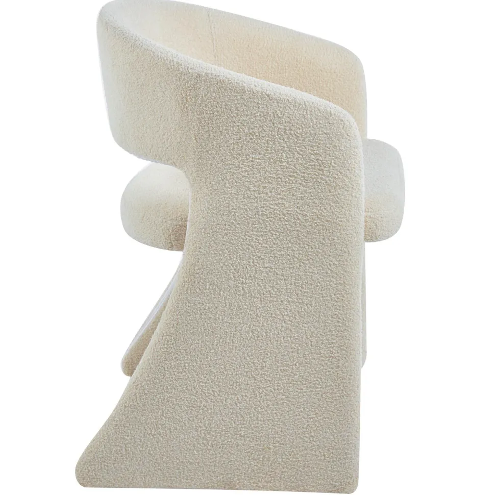 Lot de 2 chaises design Tootsie Tissu bouclette Crème