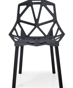 Lot de 4 chaises dossier toile d'araignée Spider Noir