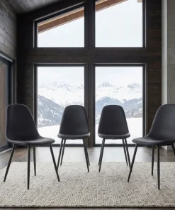 Lot de 4 chaises Gao Simili P.U. Noir