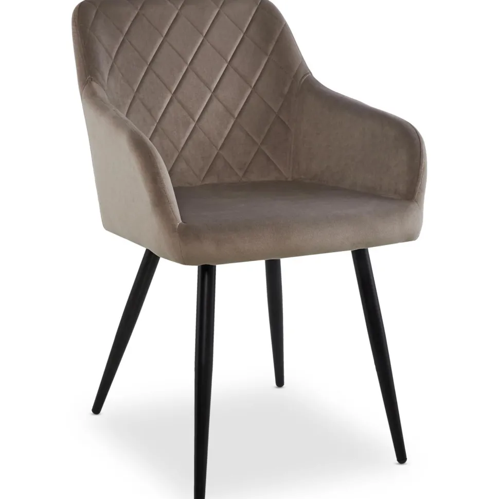 Lot de 2 chaises Mariette Velours Taupe