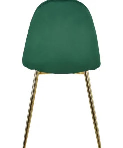 Lot de 8 chaises matelassées Norway Pieds Or et Velours Vert