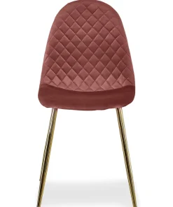 Lot de 4 chaises matelassées Norway Velours Rose