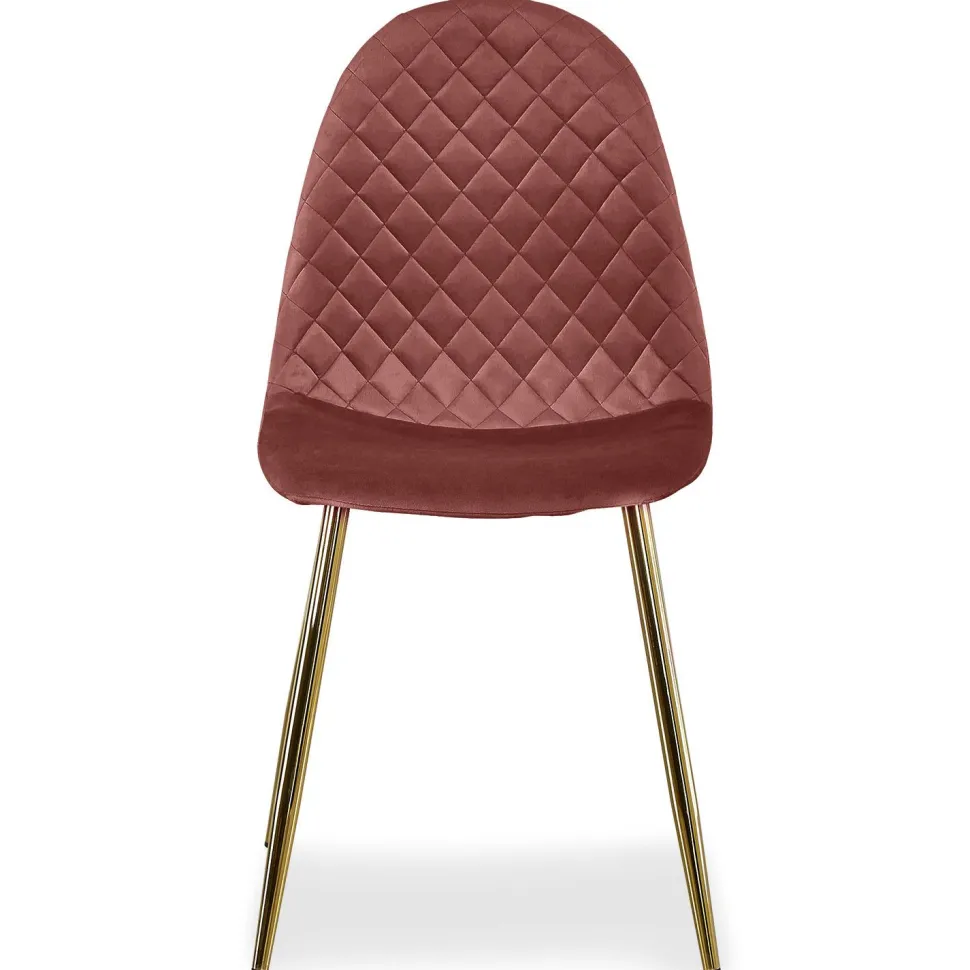 Lot de 4 chaises matelassées Norway Velours Rose
