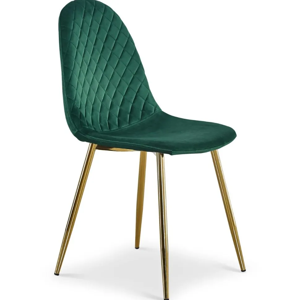 Lot de 4 chaises matelassées Norway Velours Vert