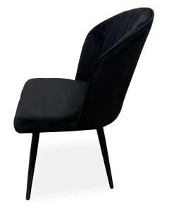 Lot de 2 chaises matelassées coutures verticales Louvenda Velours Noir