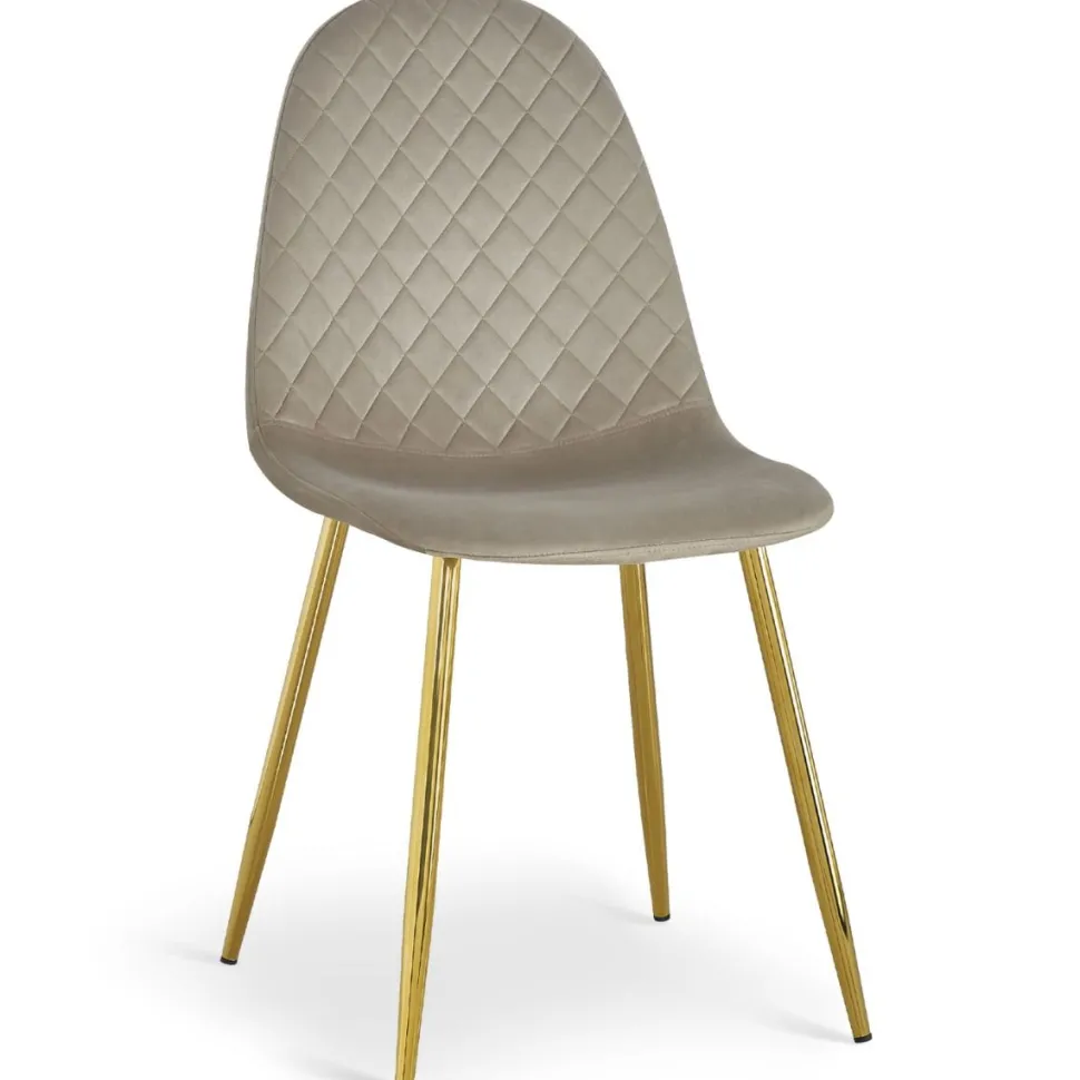 Lot de 4 chaises matelassées Norway Velours Taupe