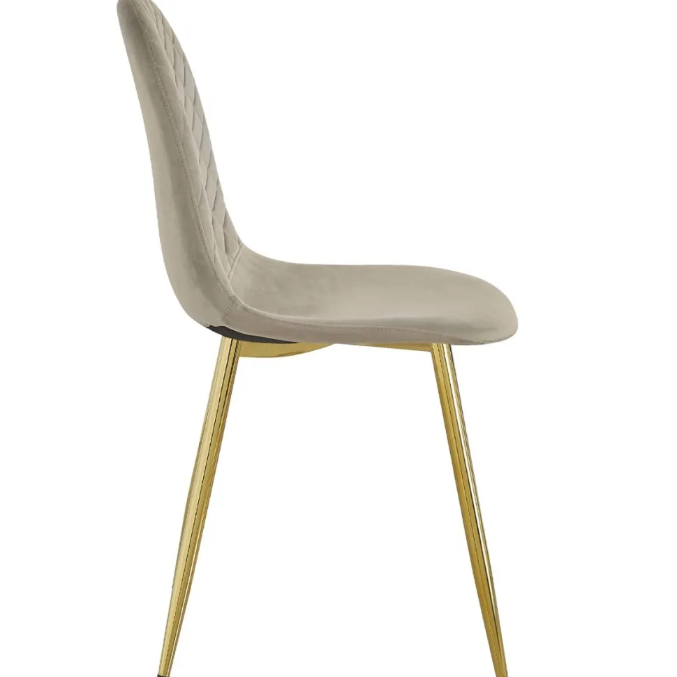 Lot de 4 chaises matelassées Norway Velours Taupe