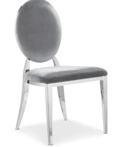 Lot de 2 chaises médaillon Sofia velours Argent