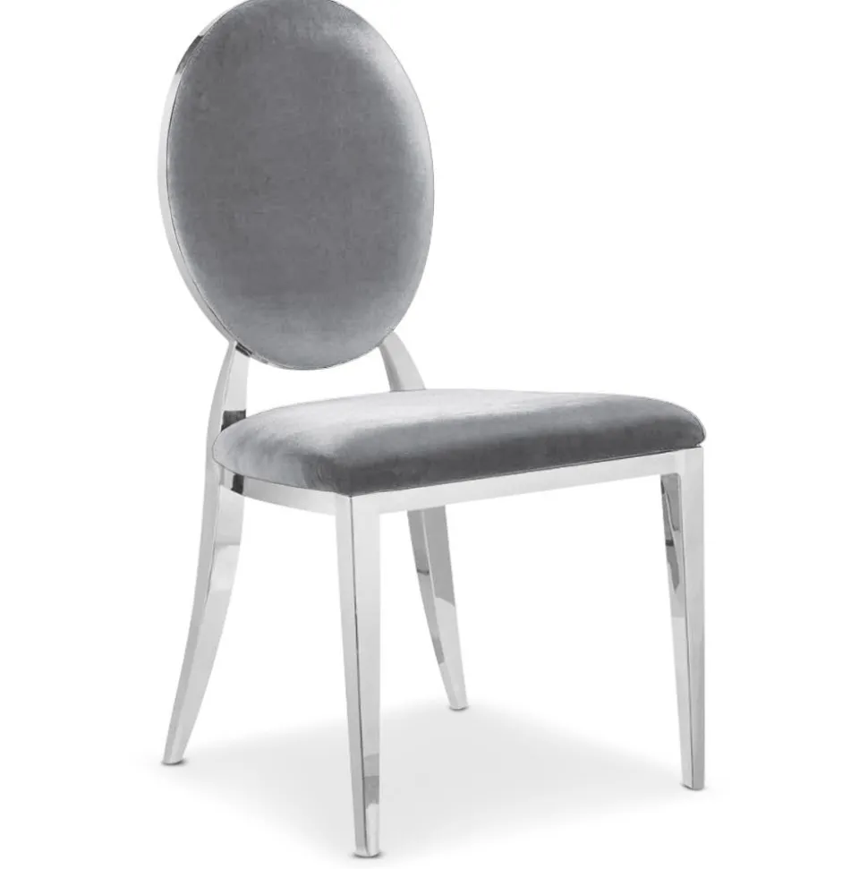 Lot de 2 chaises médaillon Sofia velours Argent