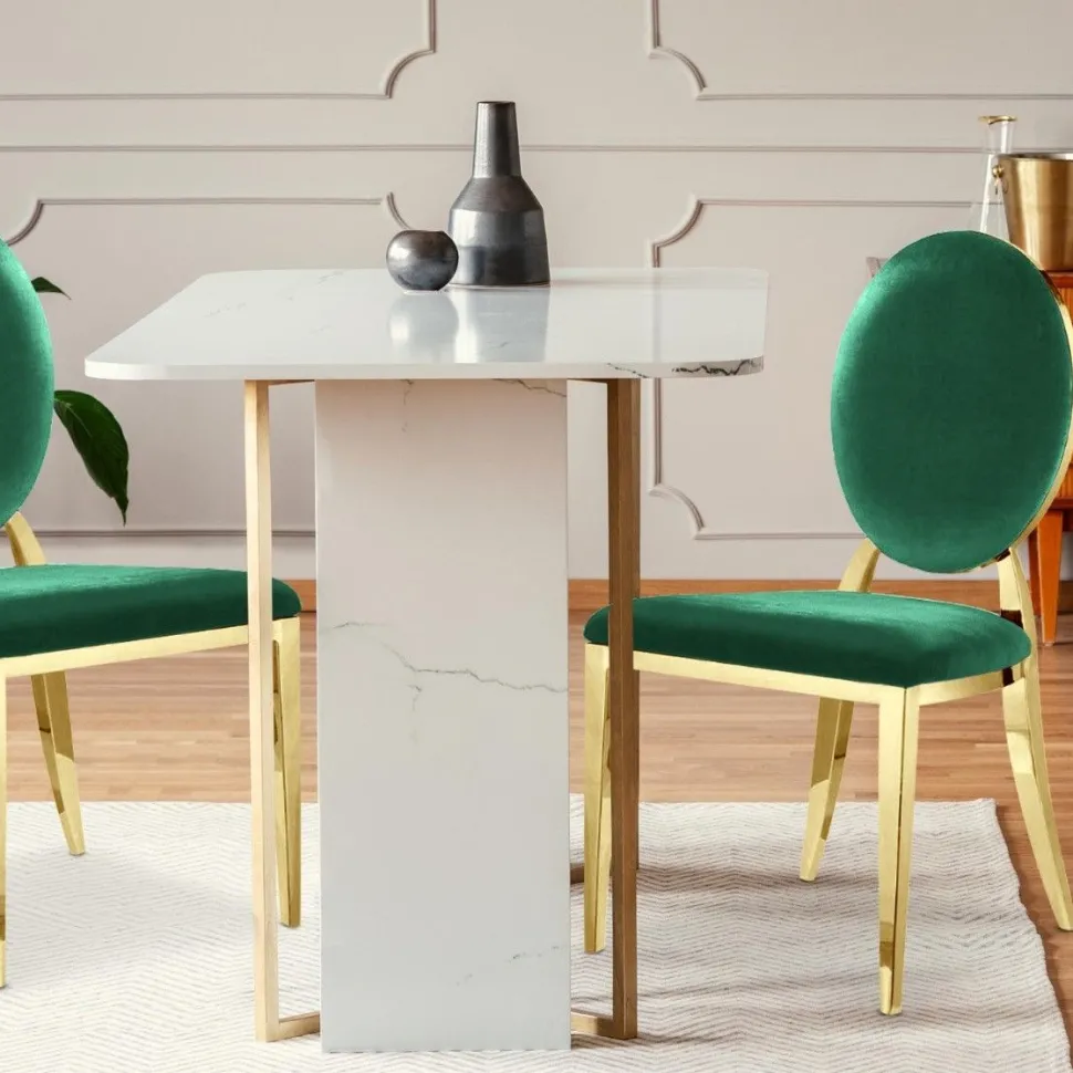 Lot de 2 chaises médaillon Sofia velours Vert