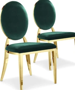 Lot de 2 chaises médaillon Sofia velours Vert
