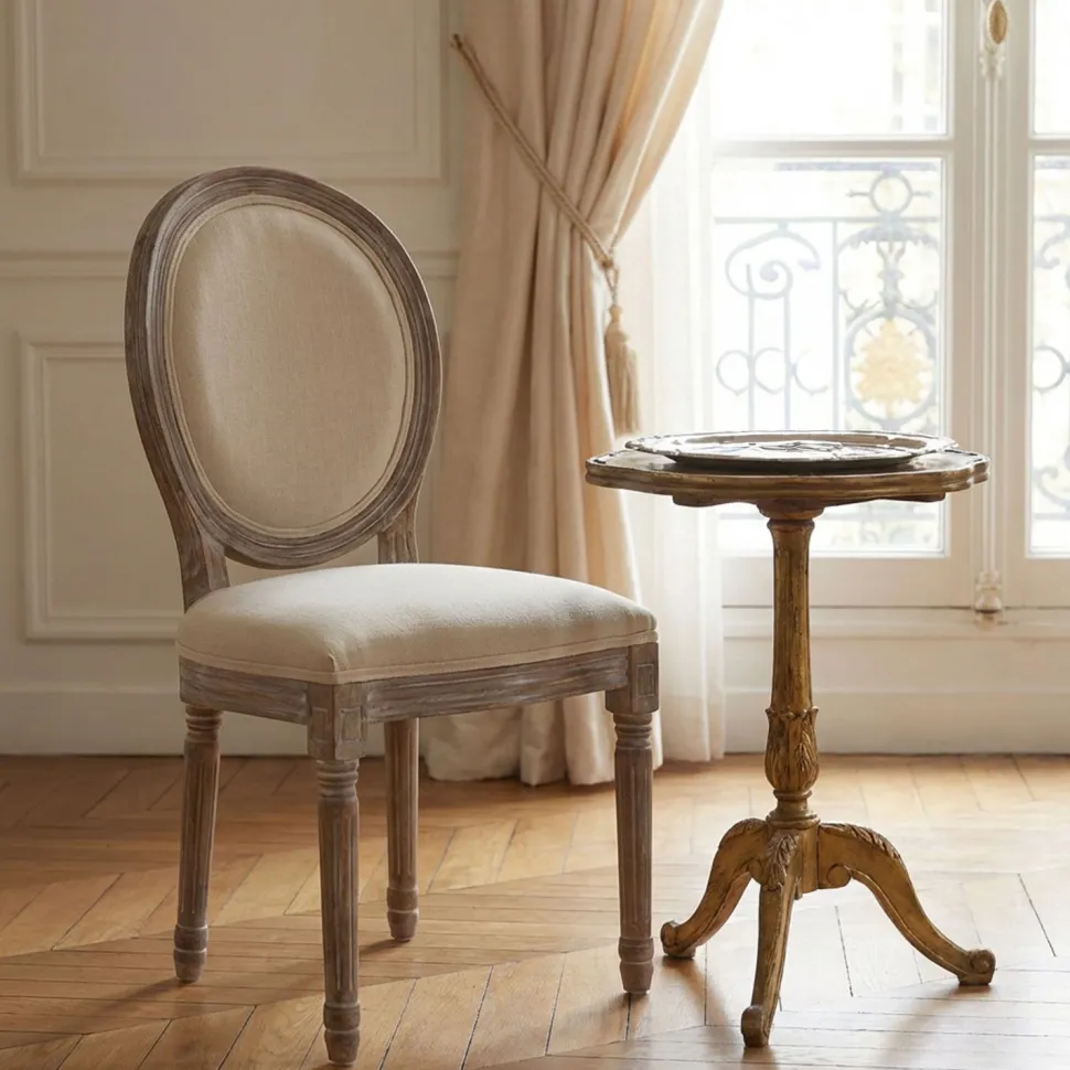 Lot de 20 chaises médaillon Louis XVI Tissu Beige