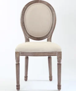 Lot de 20 chaises médaillon Louis XVI Tissu Beige