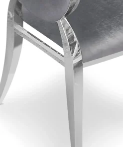 Lot de 6 chaises médaillon Sofia Velours Argent