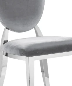 Lot de 6 chaises médaillon Sofia Velours Argent