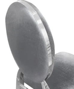 Lot de 6 chaises médaillon Sofia Velours Argent