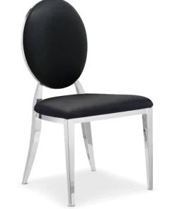 Lot de 2 chaises médaillon Sofia Simili Noir