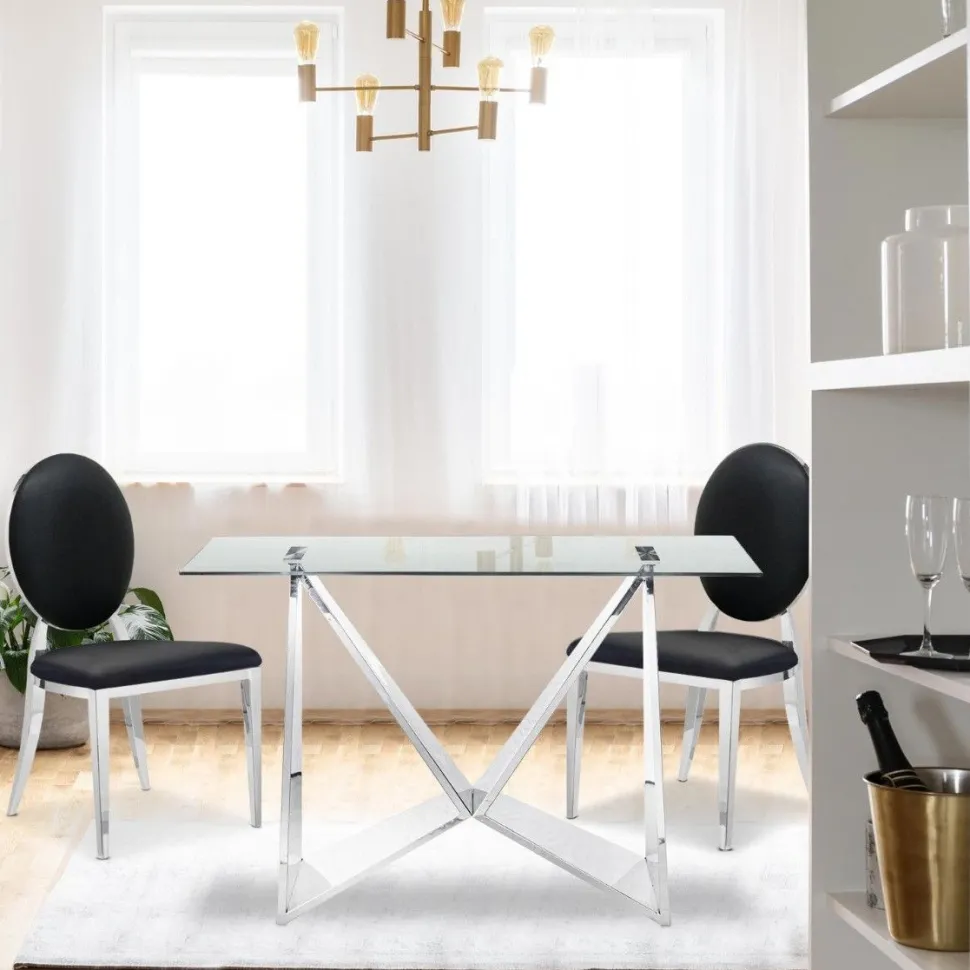 Lot de 2 chaises médaillon Sofia Simili Noir