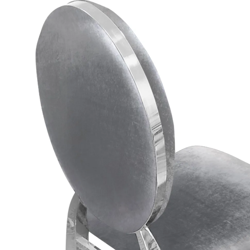Lot de 8 chaises médaillon Sofia Velours Argent