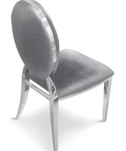 Lot de 8 chaises médaillon Sofia Velours Argent
