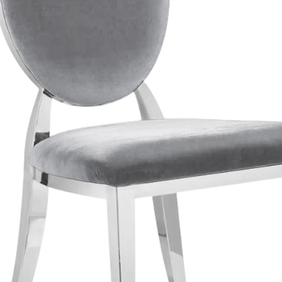 Lot de 8 chaises médaillon Sofia Velours Argent