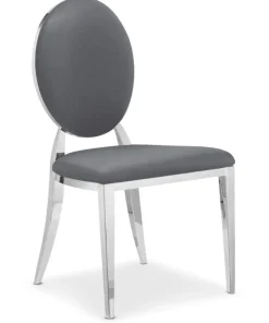 Lot de 2 chaises médaillon Sofia Simili Gris