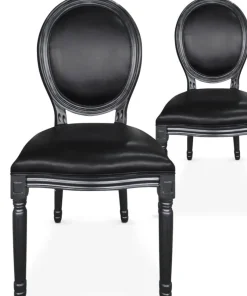 Lot de 20 chaises médaillon Louis XVI Simili (P.U) Noir