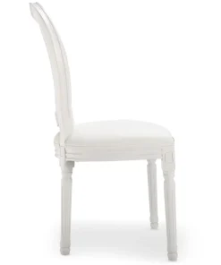 Lot de 2 chaises médaillon Louis XVI Bois massif et Simili (P.U) Blanc