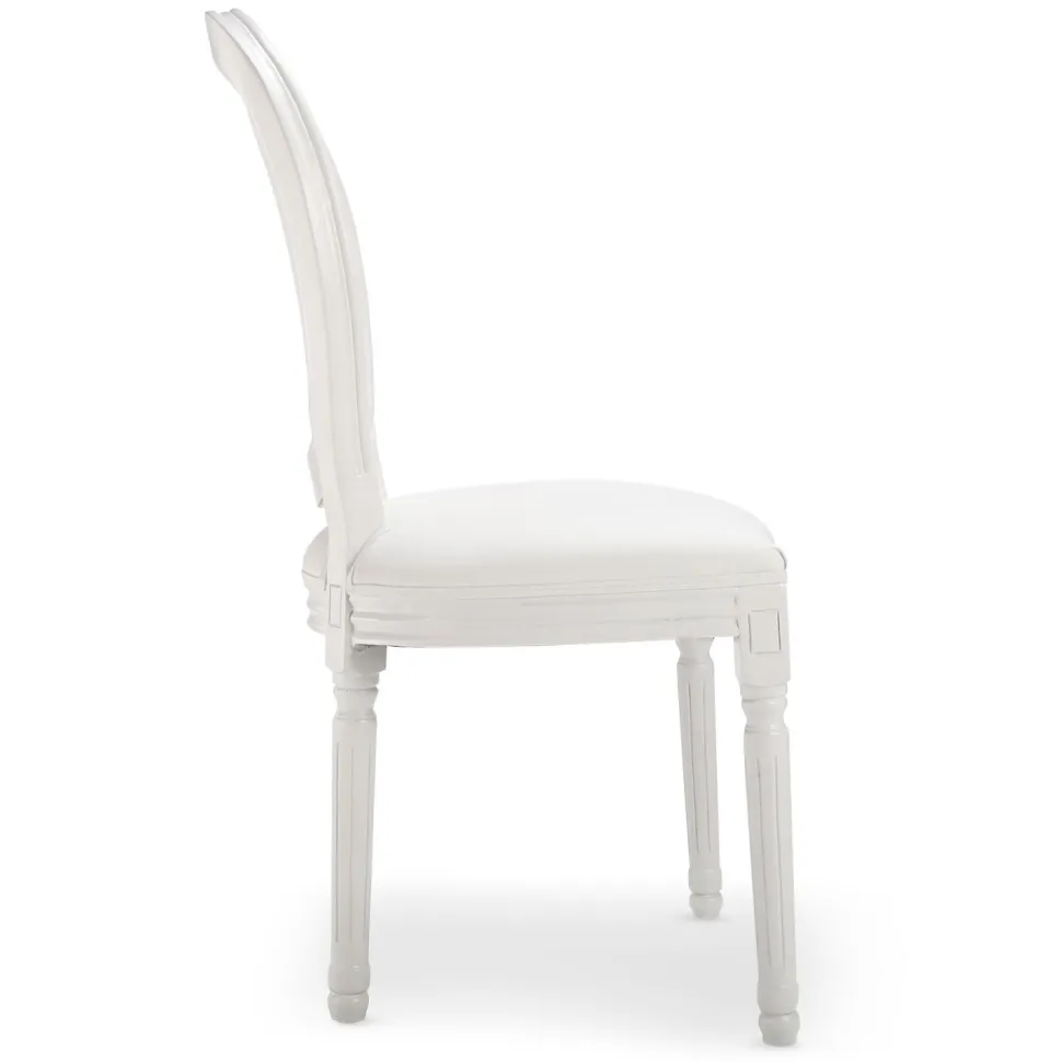 Lot de 2 chaises médaillon Louis XVI Bois massif et Simili (P.U) Blanc