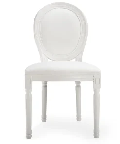 Lot de 2 chaises médaillon Louis XVI Bois massif et Simili (P.U) Blanc