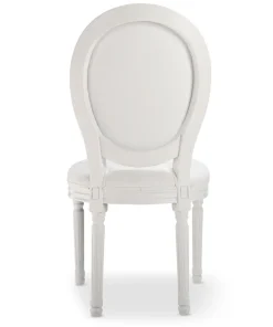 Lot de 2 chaises médaillon Louis XVI Bois massif et Simili (P.U) Blanc