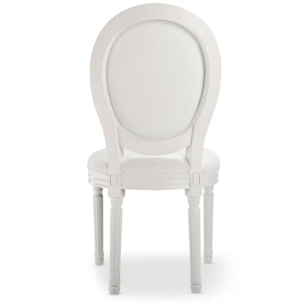 Lot de 2 chaises médaillon Louis XVI Bois massif et Simili (P.U) Blanc