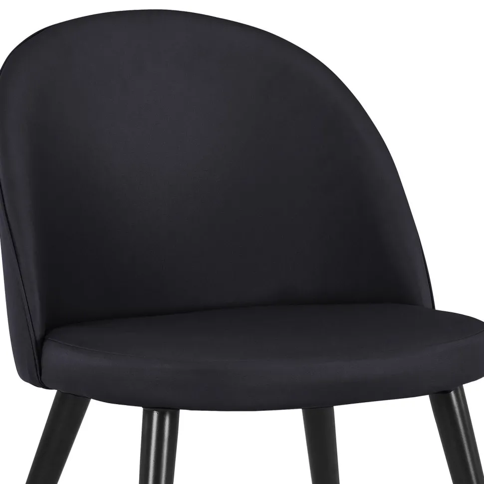 Lot de 6 chaises modernes Maury Simili Noir pieds Noir