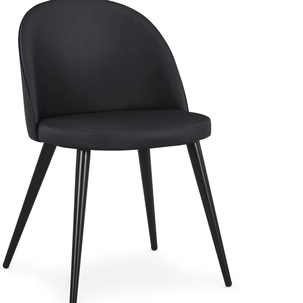 Lot de 6 chaises modernes Maury Simili Noir pieds Noir