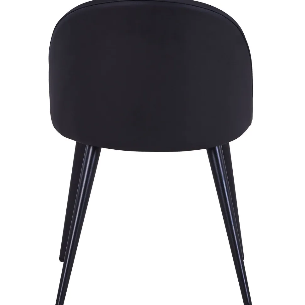 Lot de 6 chaises modernes Maury Simili Noir pieds Noir