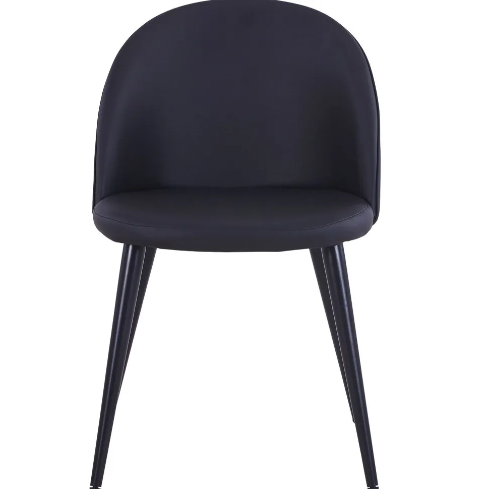 Lot de 6 chaises modernes Maury Simili Noir pieds Noir