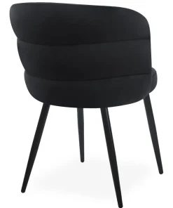 Lot de 2 chaises modernes matelassées Malawi Velours Noir
