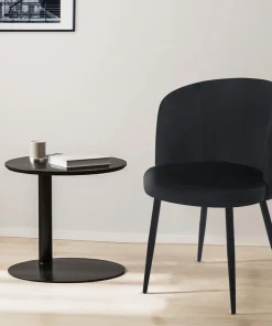 Lot de 2 chaises modernes matelassées Malawi Velours Noir