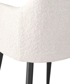 Lot de 2 chaises Paoline Tissu Bouclette Crème