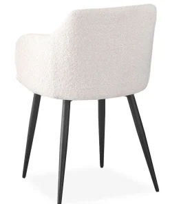 Lot de 2 chaises Paoline Tissu Bouclette Crème
