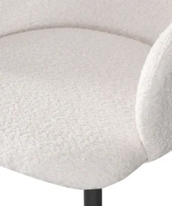 Lot de 6 chaises Paoline Tissu Bouclette Crème
