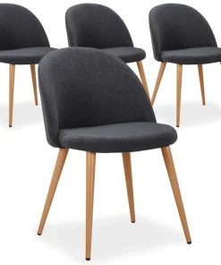 Lot de 4 chaises scandinaves Maury Gris Foncé