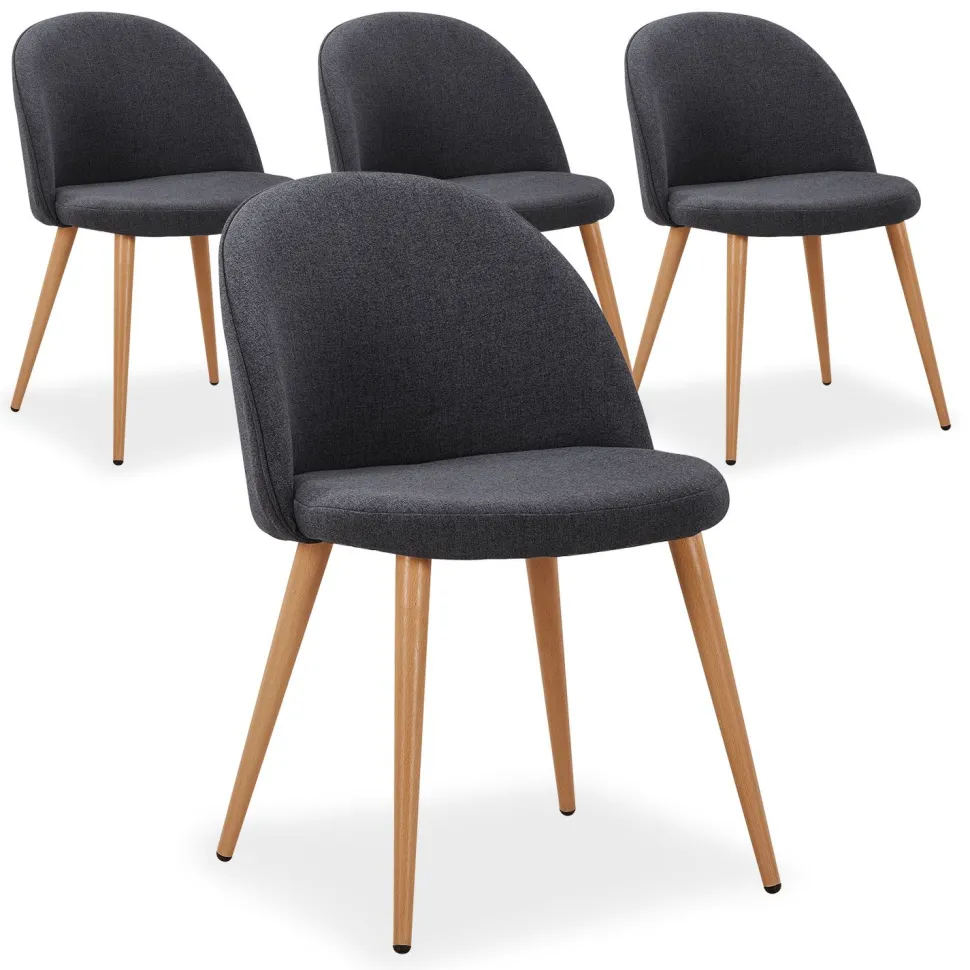 Lot de 4 chaises scandinaves Maury Gris Foncé