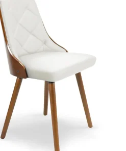 Lot de 6 chaises scandinaves Lalix Bois Noisette et Blanc
